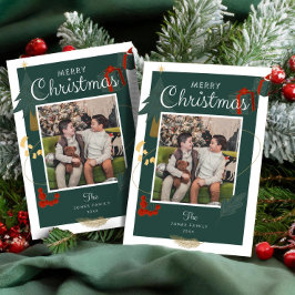 Photos Christmas Family Magic Green Red Holiday シーズンカード