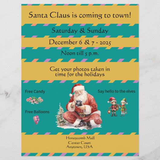 Photos With Santa In the Mall Flyer チラシ (正面)