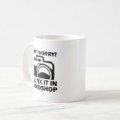 Photoshopで修正だ おもしろマグカップ コーヒーマグカップ (正面左)