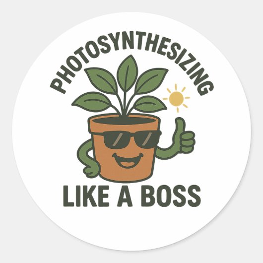 Photosynthesising Like A Boss Round Sticker ラウンドシール (正面)
