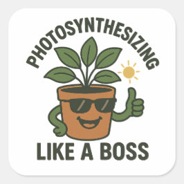 Photosynthesising Like A Boss Square Sticker スクエアシール