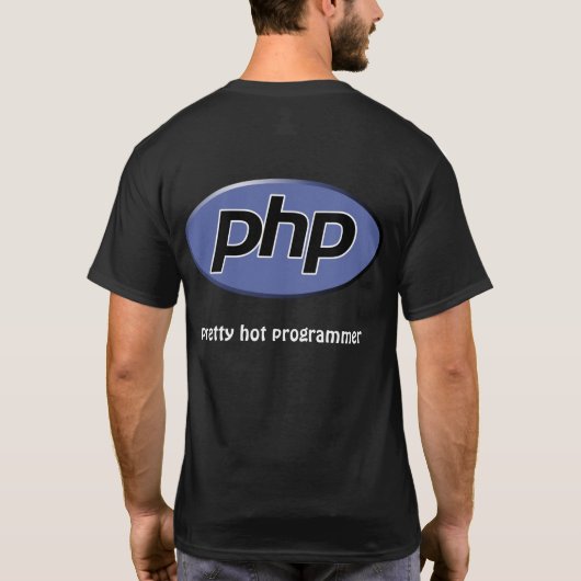 PHPのかわいらしく熱いプログラマー Tシャツ (裏面)
