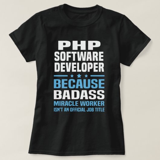 PHPソフトウェア開発者 Tシャツ (デザイン正面)