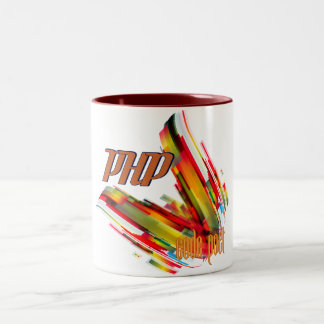 PHP-多彩なコード渦巻 ツートーンマグカップ