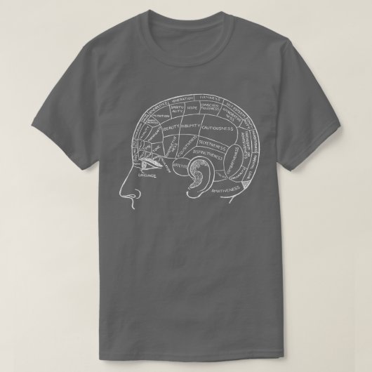 Phrenology Chart Head Psychology Psychiatry Scienc Tシャツ (デザイン正面)