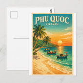 Phu Quoc Island, Vietnam retro travel ポストカード (正面/裏面)