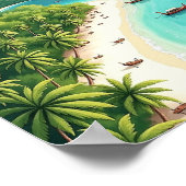 Phuket Thailand Artistic Travel watercolor ポスター (角)