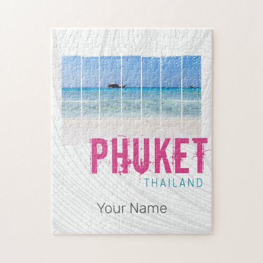 Phuket Thailand Vintage Beach Panorama Souvenir ジグソーパズル (縦)
