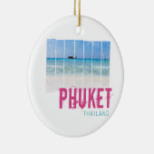 Phuket Thailand Vintage Beach Panorama Souvenir セラミックオーナメント (右)
