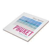 Phuket Thailand Vintage Beach Panorama Souvenir タイル (側面)