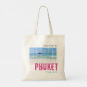 Phuket Thailand Vintage Beach Panorama Souvenir トートバッグ (裏面)