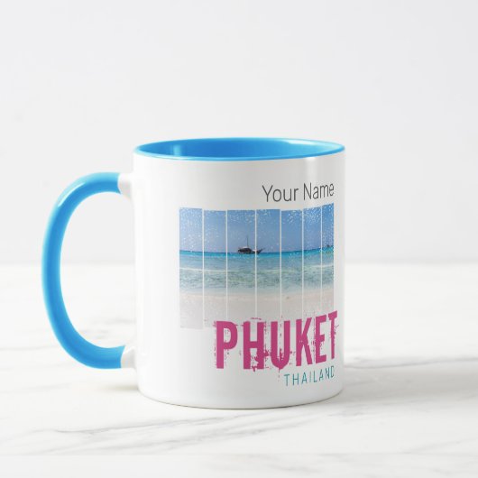Phuket Thailand Vintage Beach Panorama Souvenir マグカップ (左)