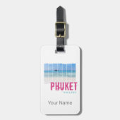 Phuket Thailand Vintage Beach Panorama Souvenir ラゲッジタグ (正面縦)