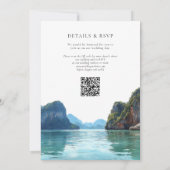 Phuket Thailand Watercolor QR Code Wedding 招待状 (裏面)