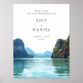 Phuket Thailand Wedding Welcome Sign ポスター