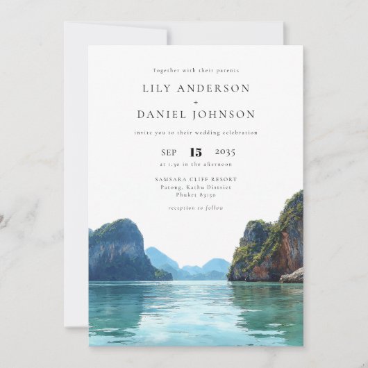 Phuket Thaniland Destination Photo Wedding 招待状 (正面)