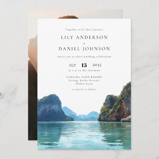 Phuket Thaniland Destination Photo Wedding 招待状 (正面/裏面)