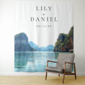 Phuket Tropical Wedding Photo Backdrop タペストリー (インサイチュ)