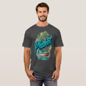 Phuketropicalhailand design with longtail boat fun tシャツ (正面フル)