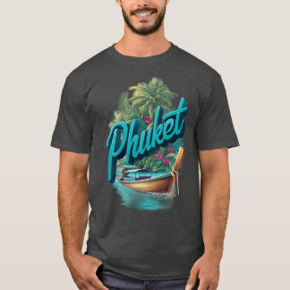 Phuketropicalhailand design with longtail boat fun tシャツ