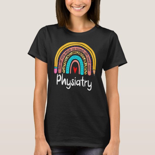 Phyatry Leopard Rainbow Healthcare Doctor Physia Tシャツ (正面)