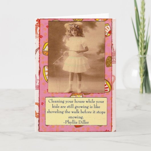 Phyllis Dillerの引用文のコラージュカード カード (正面)