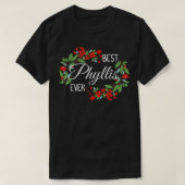 Phyllis Personalized Name Floral Wreath Flower Tシャツ (デザイン正面)