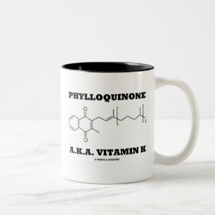 Phylloquinoneの別名ビタミンK (化学分子) ツートーンマグカップ