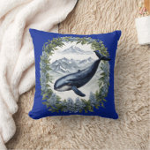Physeter macrocephalus Whale With Mountain Laurel クッション (ブランケット)