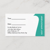 Physical Therapist Appointment Business Cards 予約カード (正面)