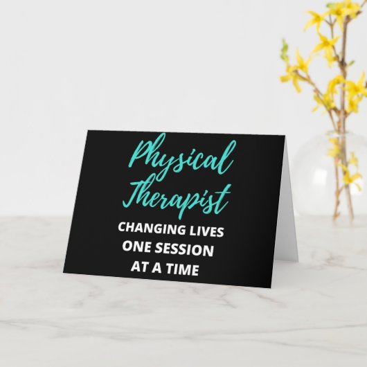 Physical Therapist Changing Lives One Session カード (黄色い花)