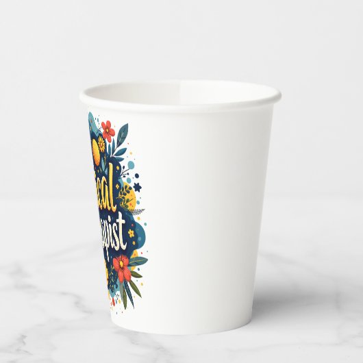 Physical Therapist Floral Quote Art 紙コップ (左)