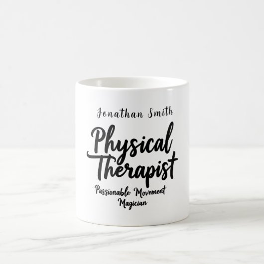 Physical Therapist Passionate Movement Typography コーヒーマグカップ (中央)