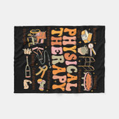 Physical Therapist Pt Pta Fall Thanksgiving Physic フリースブランケット (正面(横))