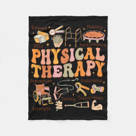Physical Therapist Pt Pta Fall Thanksgiving Physic フリースブランケット (正面)