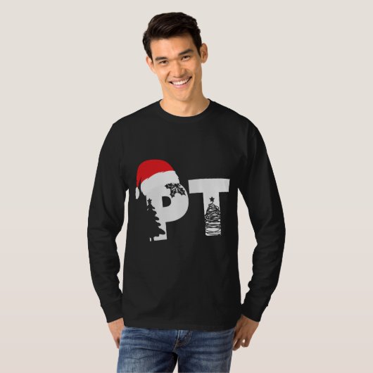 Physical Therapist PT Santa hat Christmas Physical Tシャツ (正面フル)