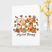 Physical Therapist Shirt Pt Fall Thanksgiving Autu カード (黄色い花)