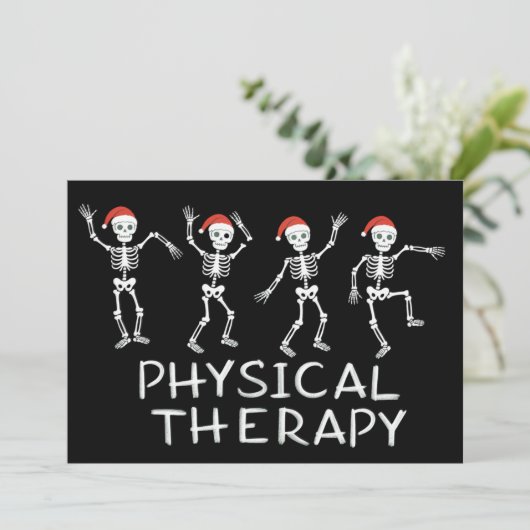 Physical Therapist Skeleton Christmas DPT Student シーズンカード (スタンド正面)