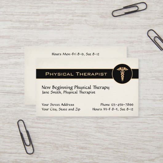 Physical Therapist Therapy Business Cards 名刺 (正面/裏面インサイチュ)