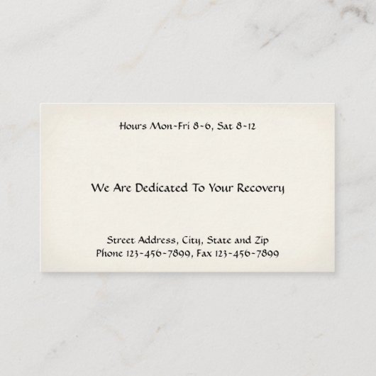 Physical Therapist Therapy Business Cards 名刺 (裏面)