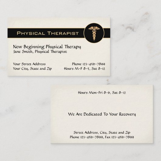 Physical Therapist Therapy Business Cards 名刺 (正面/裏面)