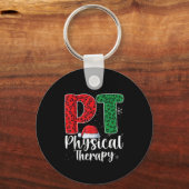 Physical Therapy Christmas Santa Hat Pt Therapist  キーホルダー (正面)