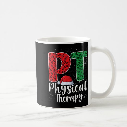 Physical Therapy Christmas Santa Hat Pt Therapist コーヒーマグカップ (右)