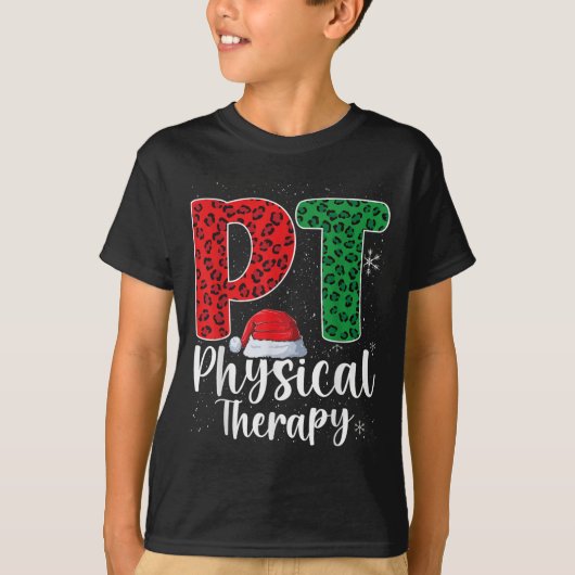 Physical Therapy Christmas Santa Hat Pt Therapist  Tシャツ (正面)