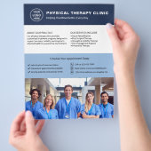 Physical Therapy Clinic Custom Logo Photo QR チラシ (手)