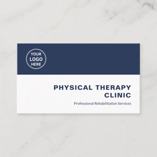 Physical Therapy Clinic Custom Logo QR Code 名刺 (正面)