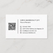 Physical Therapy Clinic Professional Logo QR Black 名刺 (裏面)