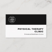 Physical Therapy Clinic Professional Logo QR Black 名刺 (正面)
