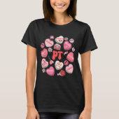 Physical Therapy Groovy Valentine's Day Heart Cand Tシャツ (正面)
