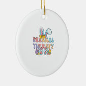 Physical Therapy Happy Easter Bunny Eggs PT Therap セラミックオーナメント (右)
